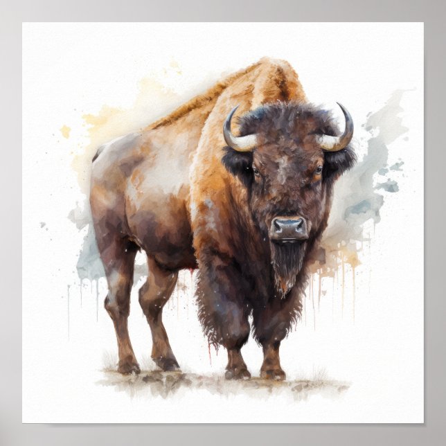 Poster d'impression Western Buffalo Art (Devant)