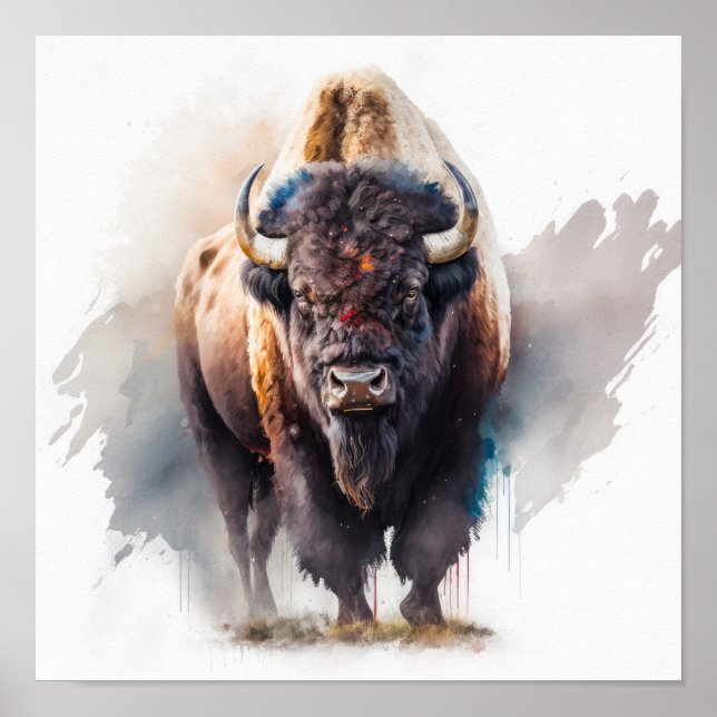 Poster d'impression Western Buffalo Art (Devant)