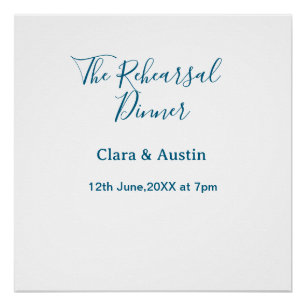 Poster dîner de répétition la veille simple minimal m