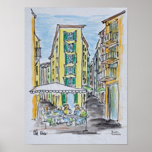 Poster Dîner en plein air dans la vieille ville de Nice