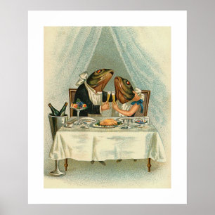 Poster "Dîner romantique pour des grenouilles "