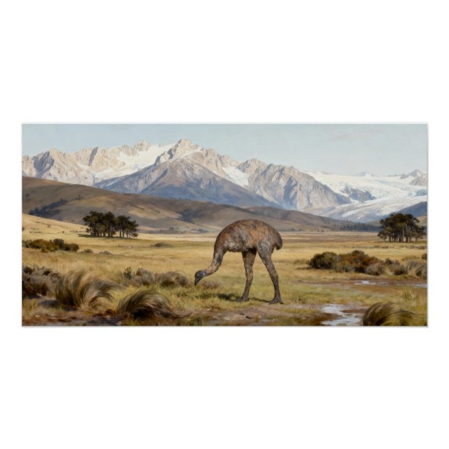 Poster Dinornis robustus – Grand Moa de l'Île du Sud (Devant)