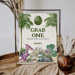 Poster Dinosaur Anniversaire Fête Favoriser Signal