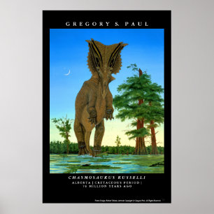 Poster Dinosaur Chasmosaurus Gregory Paul