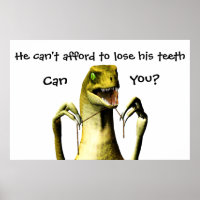 Poster Dinosaur Flossing