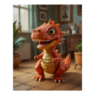 Poster Dinosaure bébé joueuse