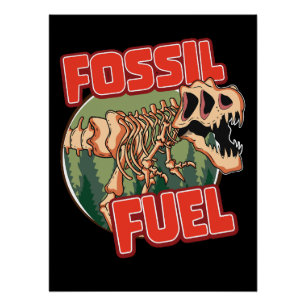 Poster Dinosaure "Carburant fossile"