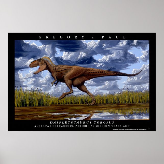 Poster Dinosaure Daspletosaurus Greg Paul (Devant)