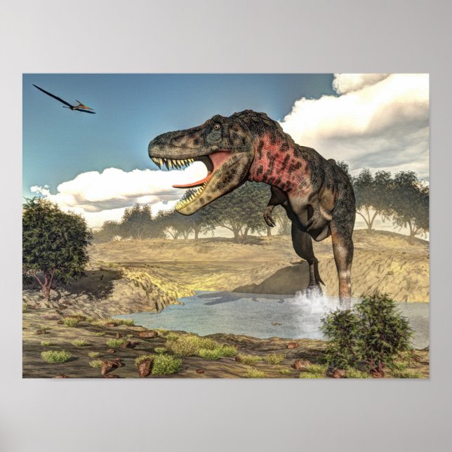 Poster Dinosaure de Tarbosaurus - rendu 3D (Devant)