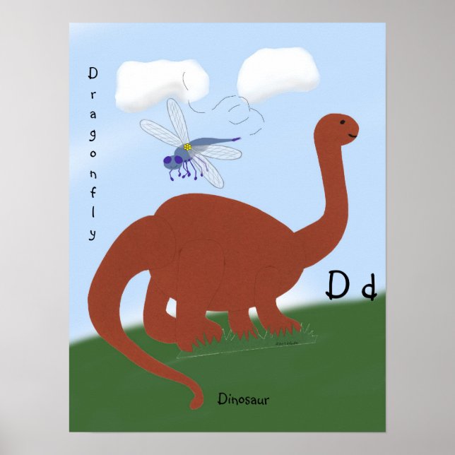 Poster Dinosaure dessin animé (Devant)