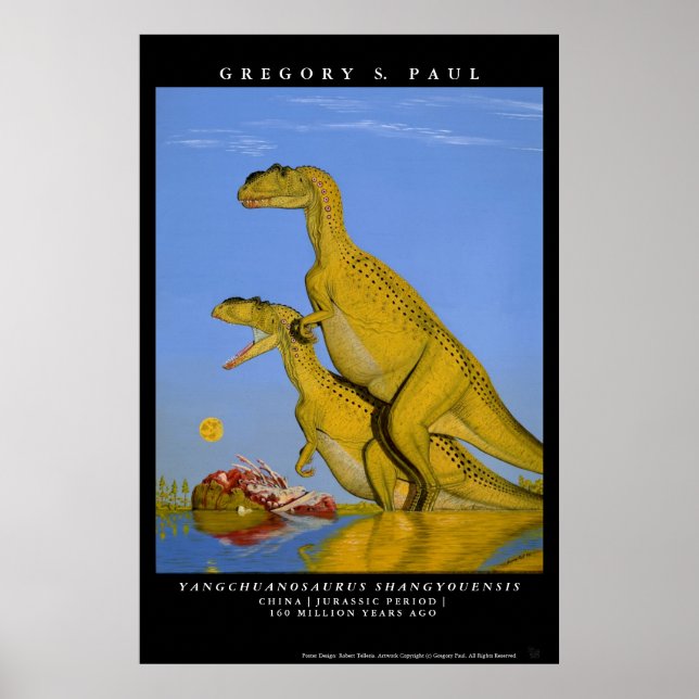 Poster Dinosaure Yangchuanosaurus Greg Paul (Devant)