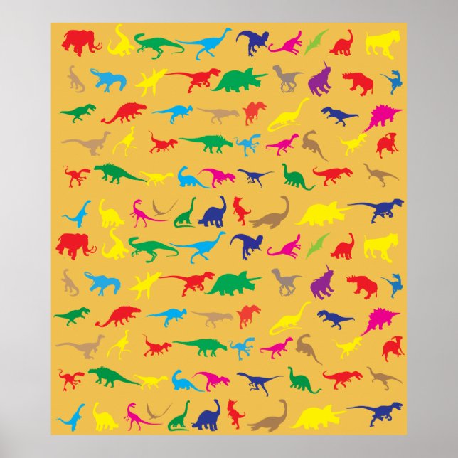 Poster Dinosaures colorés (Devant)