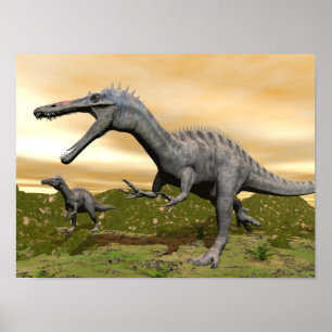 Poster dinosaures Suchomimus - rendu 3D