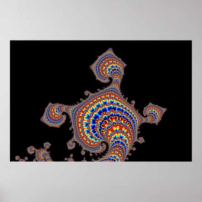 Poster Dinozaur - Art fractal (Devant)