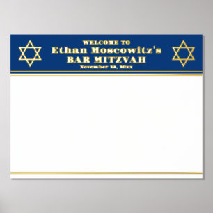 Poster d'inscription Marine, Gold FOIL Bar Mitzvah