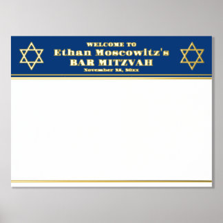 Poster d'inscription Marine, Gold FOIL Bar Mitzvah
