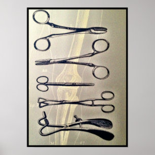 Poster d'instruments chirurgicaux