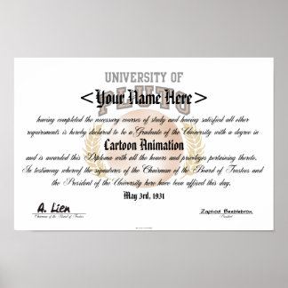 Poster Diplôme de l'Université de Pluto