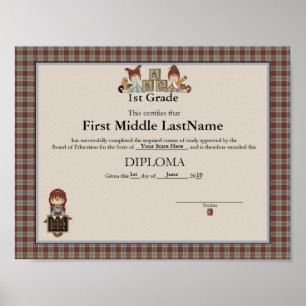 Poster Diplôme d'école à domicile