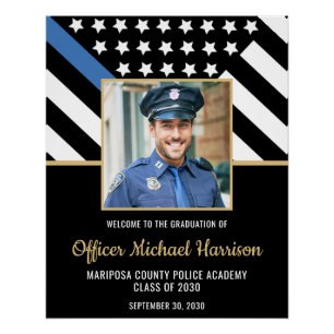 Poster Diplôme d'officier de police Ligne bleue Photo Bie