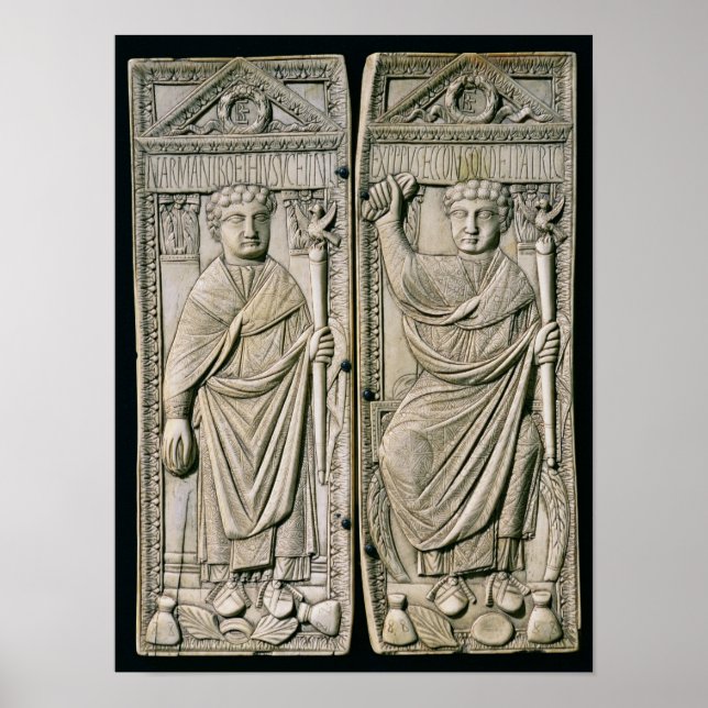 Poster Diptych of Boethius  Consul in 487 AD (Devant)