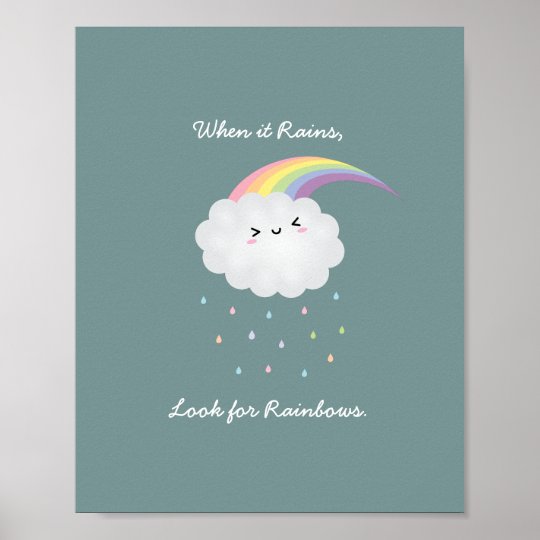 Poster Dire Inspire De Citation D Arc En Ciel De Pluie Zazzle Fr