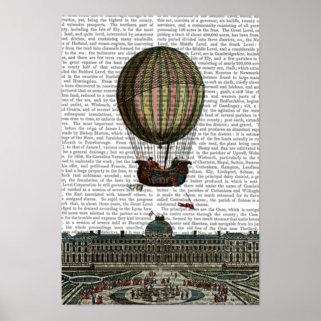 Poster Dirigeable au-dessus de la ville (Devant)