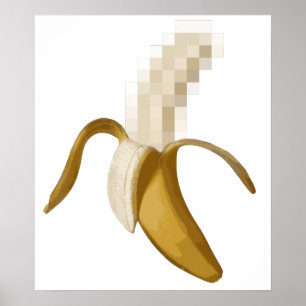 Poster Dirty Censored Peeled Banana
