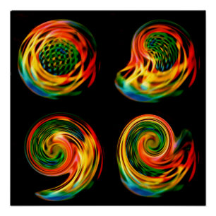 Poster Disque olographe #1 une manipulation abstraite de