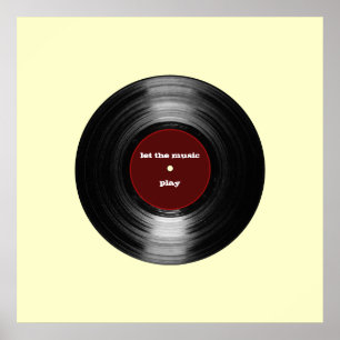 Poster disque vinyle pour murs