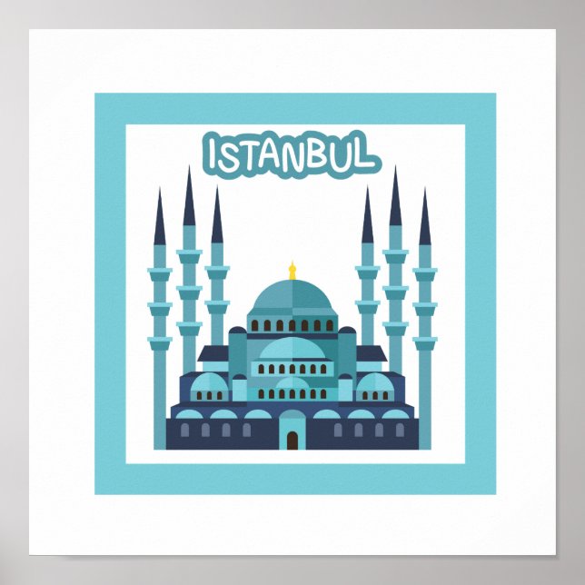 Poster d'Istanbul en bleu (Devant)