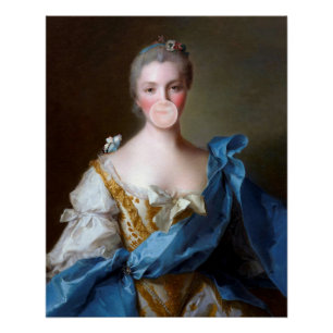 Poster Divas au Bubble Gum avec Papillon Bleu
