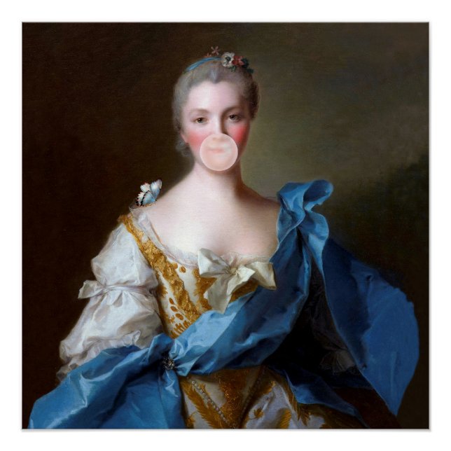 Poster Divas Bubble Gum avec Papillon Bleu (Devant)