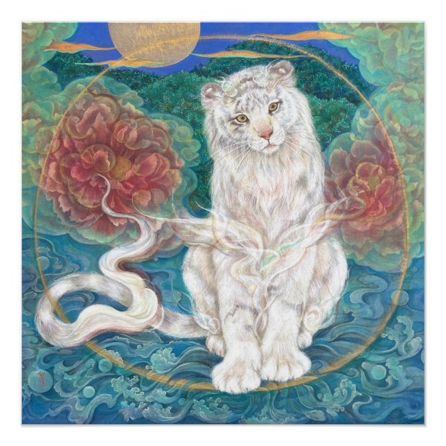 Poster Divine White Tiger of the Moonlit Ring (Devant)