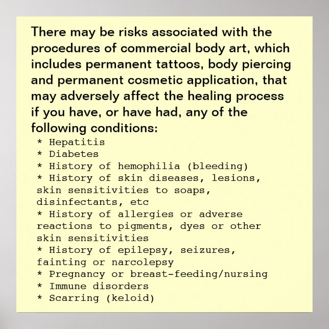 Poster Divulgation d'art corporel (Devant)