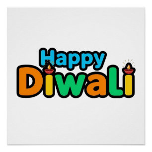 Poster Diwali – La fête colorée de la lumière et de la jo