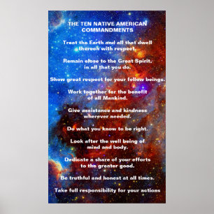 Poster Dix commandements amérindiens