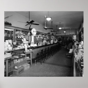 Poster Dixie Soda Fountain Company : les années 1920