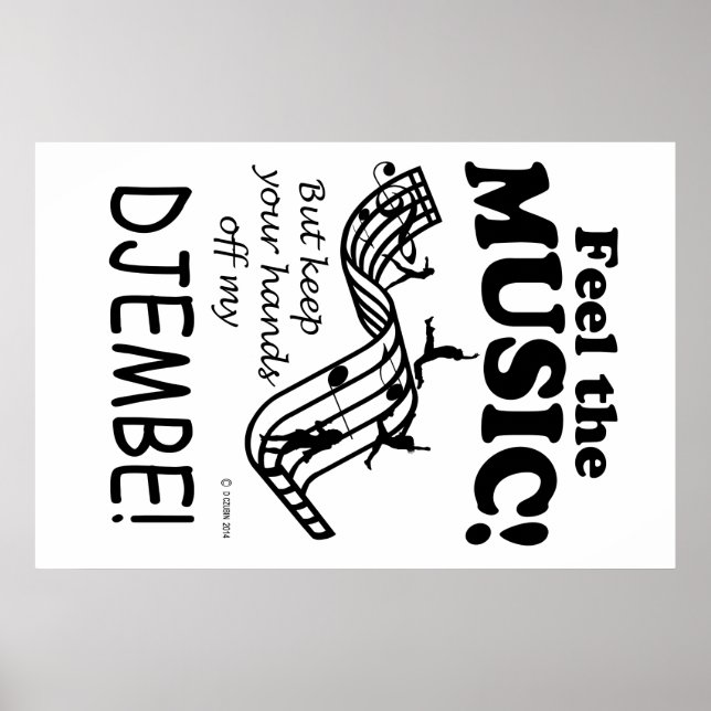 Poster Djembe Feel The Music (Devant)