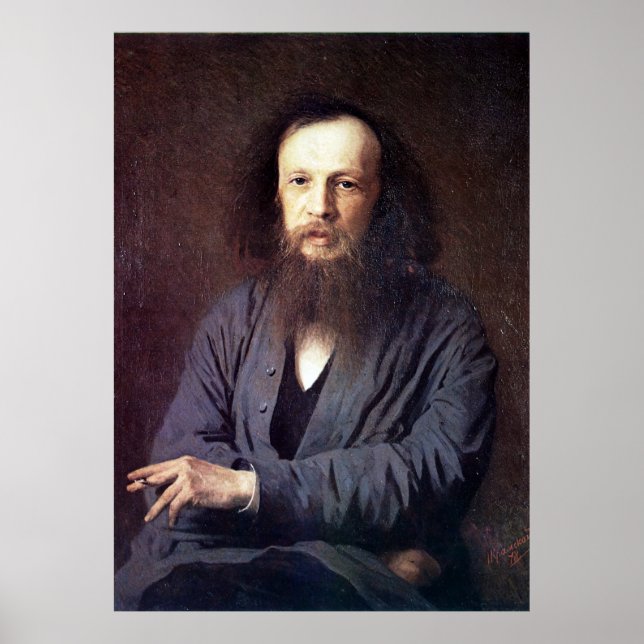 Poster Dmitri Ivanovich Mendeleev par Ivan Kramskoy (Devant)