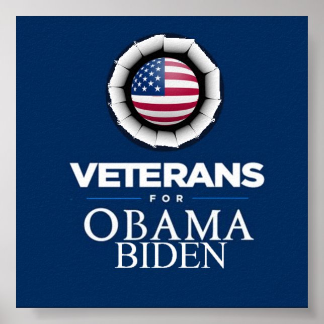 Poster d'Obama Biden VETERANS (Devant)