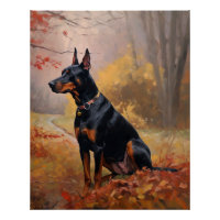 Doberman en automne Feuilles automne Inspire