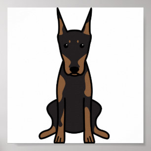 Poster Doberman Pinscher Dessin de chien