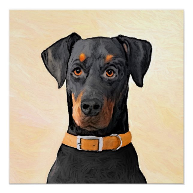 Poster Doberman Pinscher Peinture non découpée Art origin (Devant)