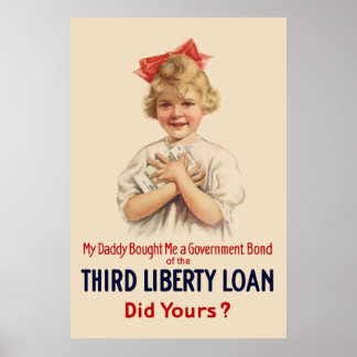 Poster d'obligations de Little Girl WW1