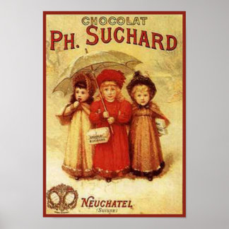 Poster Doctorat en chocolat vintage. Suchard Ad