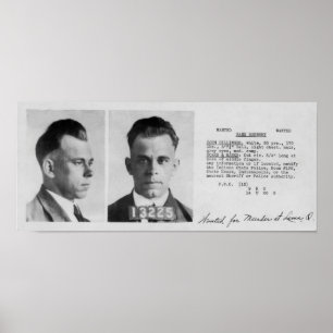 POSTER DOCUMENT DE FICHIER RECHERCHÉ DILLINGER 1933