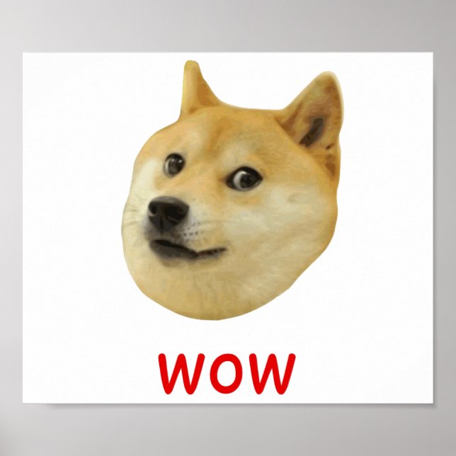 Poster Doge Très Waouh Beaucoup Chien Telle Shiba Shibe I (Devant)