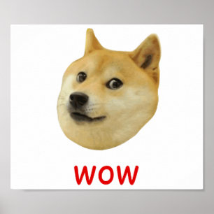 Poster Doge Très Waouh Beaucoup Chien Telle Shiba Shibe I
