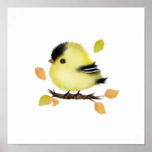 Poster d'oiseaux de Cute Goldfinch Imprimer